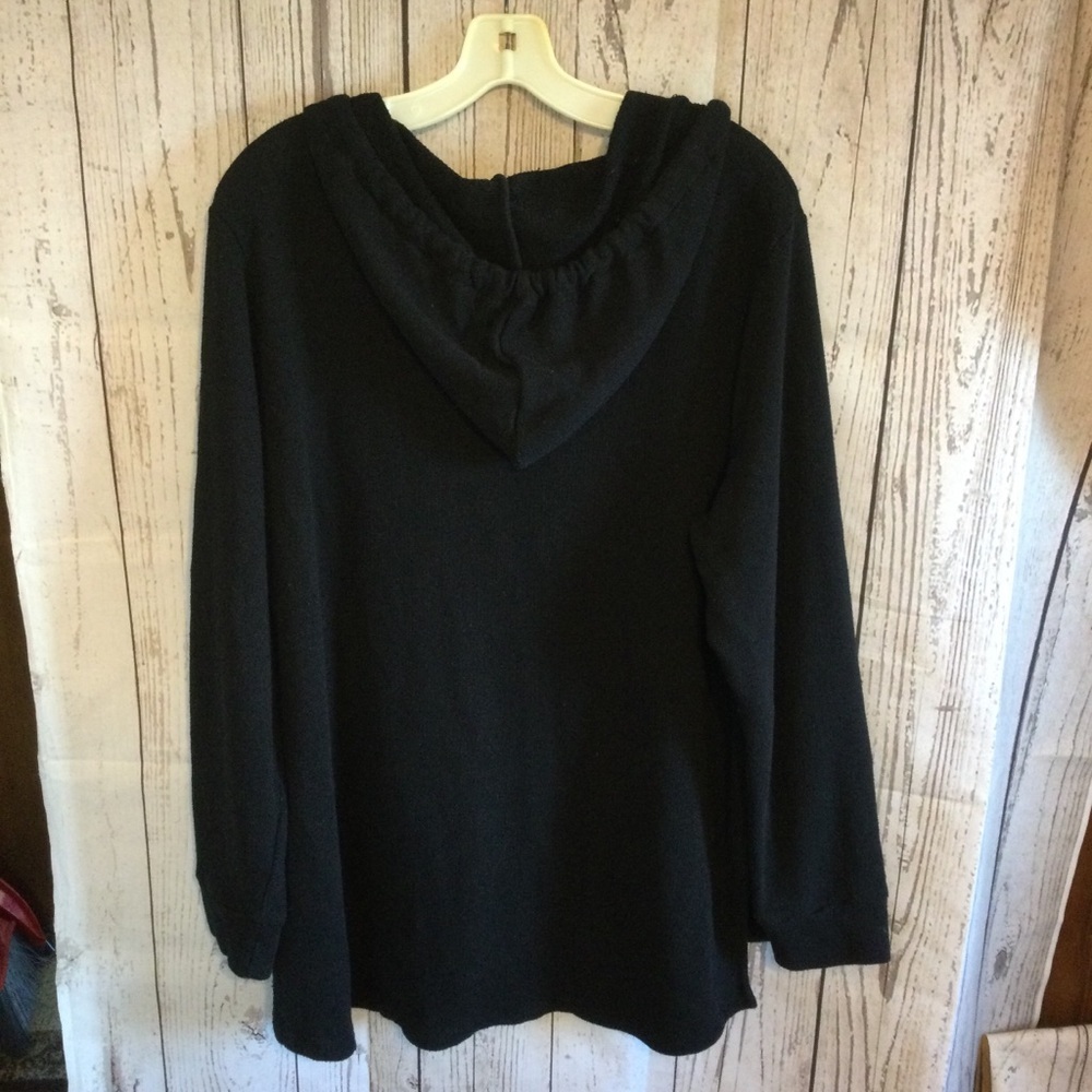 Michael Kors Black Fleece Hooded Women's Top Cozy Stylish Casual Size 1X - Picture 4 of 5